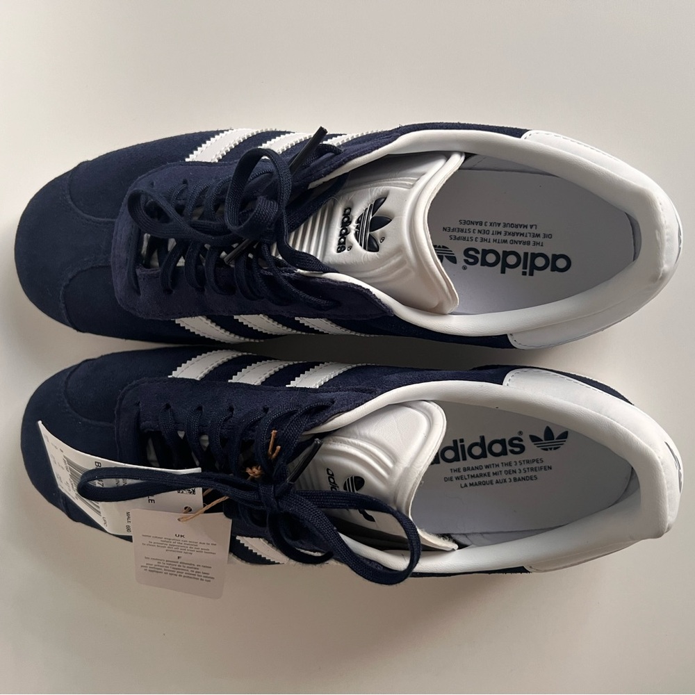 Adidas Women's Dark Blue and White Sneakers - Picture 6 of 8